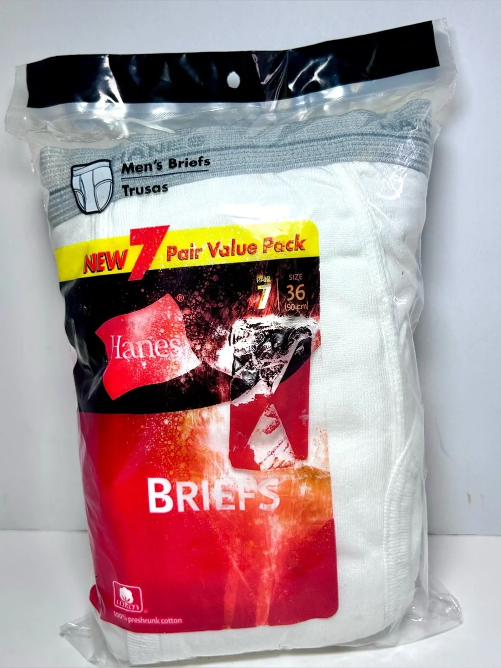 Vintage 2003 Hanes Men’s White Briefs 36 Pack of 7